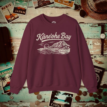 Kaneohe Bay Vintage Monochrome, Hawaii Crewneck Maroon / S