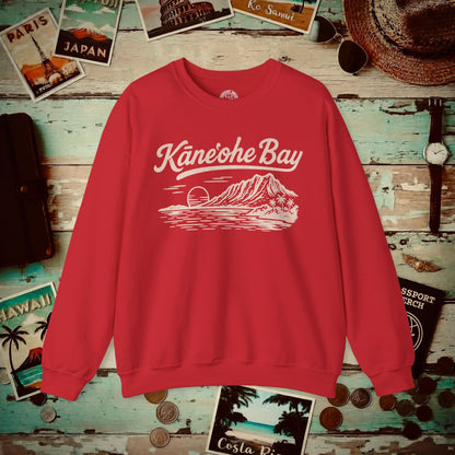 Kaneohe Bay Vintage Monochrome, Hawaii Crewneck Red / S
