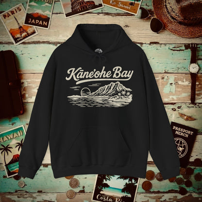 Kaneohe Bay Vintage Monochrome, Hawaii Hoodie Black / S