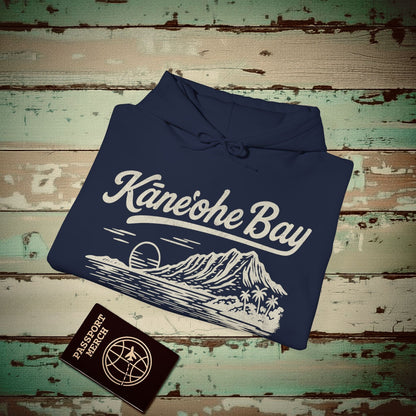 Kaneohe Bay Vintage Monochrome, Hawaii Hoodie Navy / S
