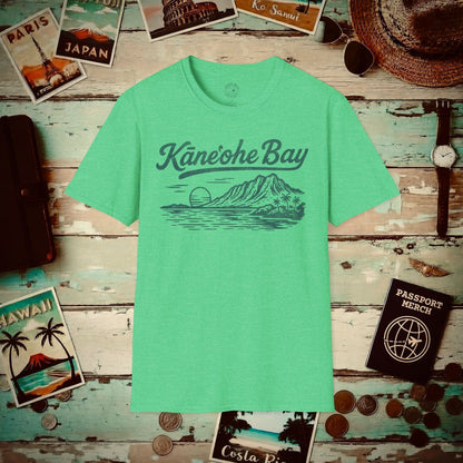 Kaneohe Bay Vintage Monochrome, Hawaii T-Shirt Heather Irish Green / S