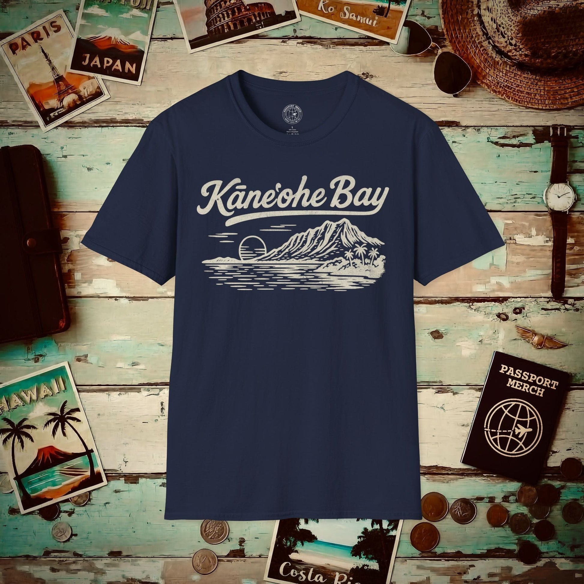 Kaneohe Bay Vintage Monochrome, Hawaii T-Shirt Navy / S