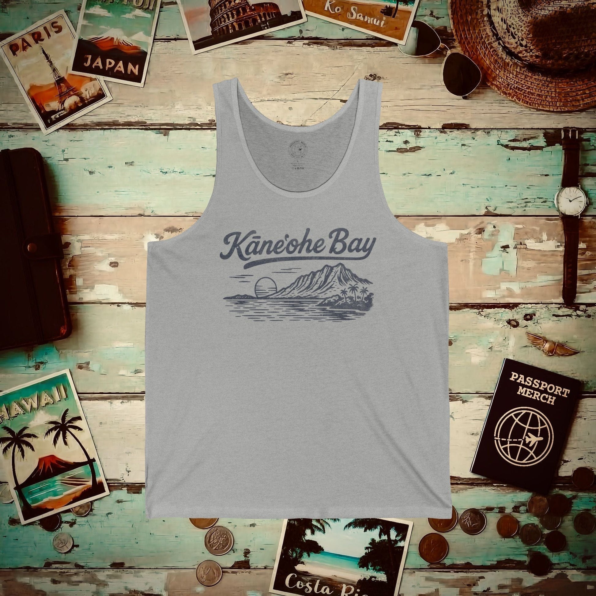 Kaneohe Bay Vintage Monochrome, Hawaii Tank Top Athletic Heather / XS