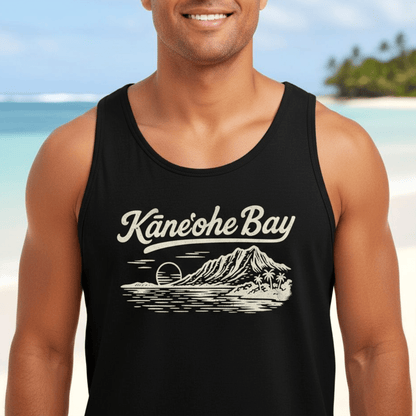 Kaneohe Bay Vintage Monochrome, Hawaii Tank Top Black / XS