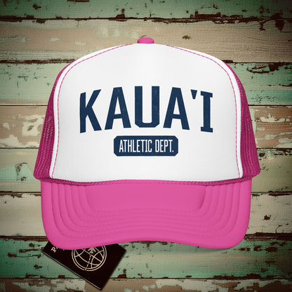 Kauai Athletic Dept. Hawaii Trucker Hat Hot Pink/ White/ Hot Pink / One size