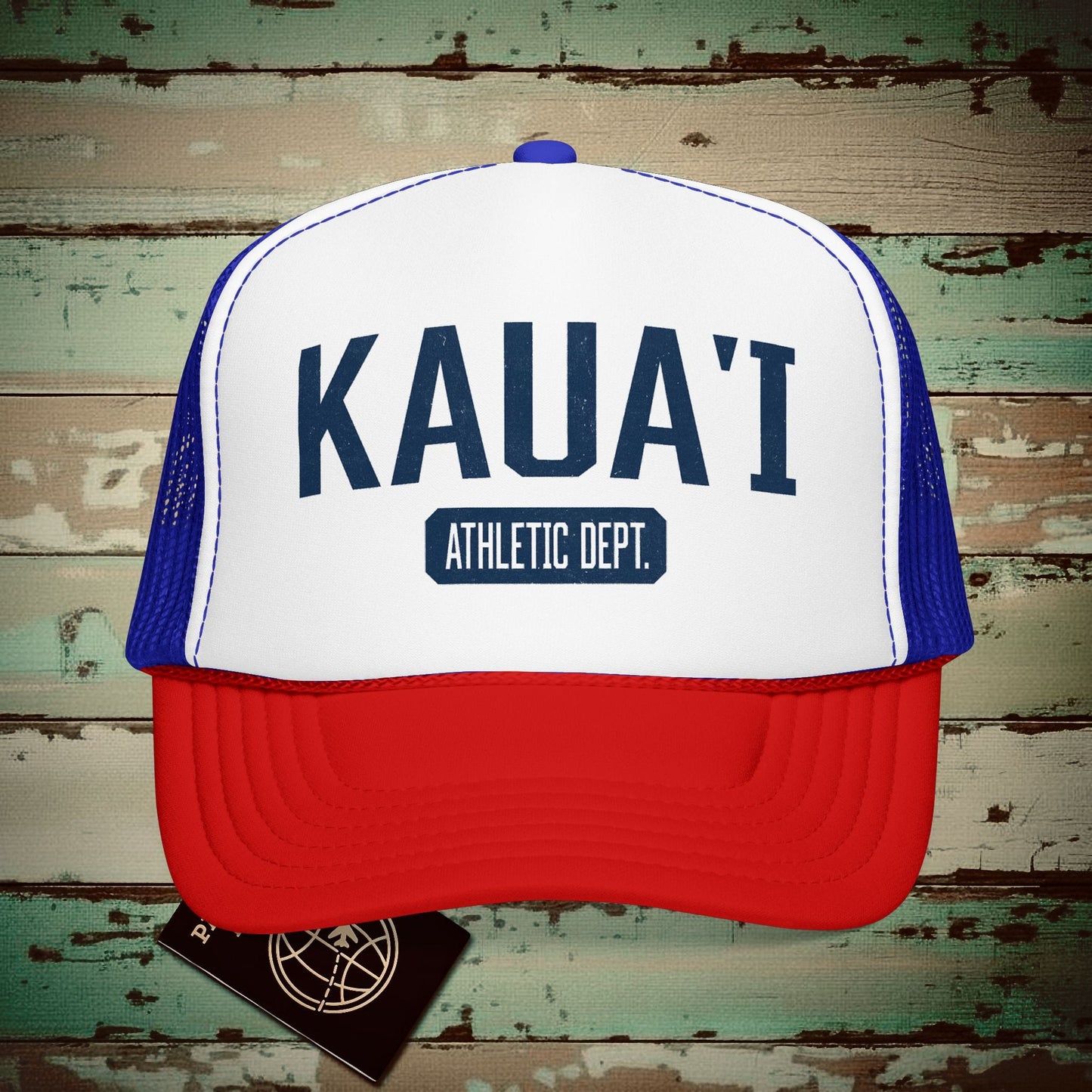 Kauai Athletic Dept. Hawaii Trucker Hat Red / White / Royal / One size