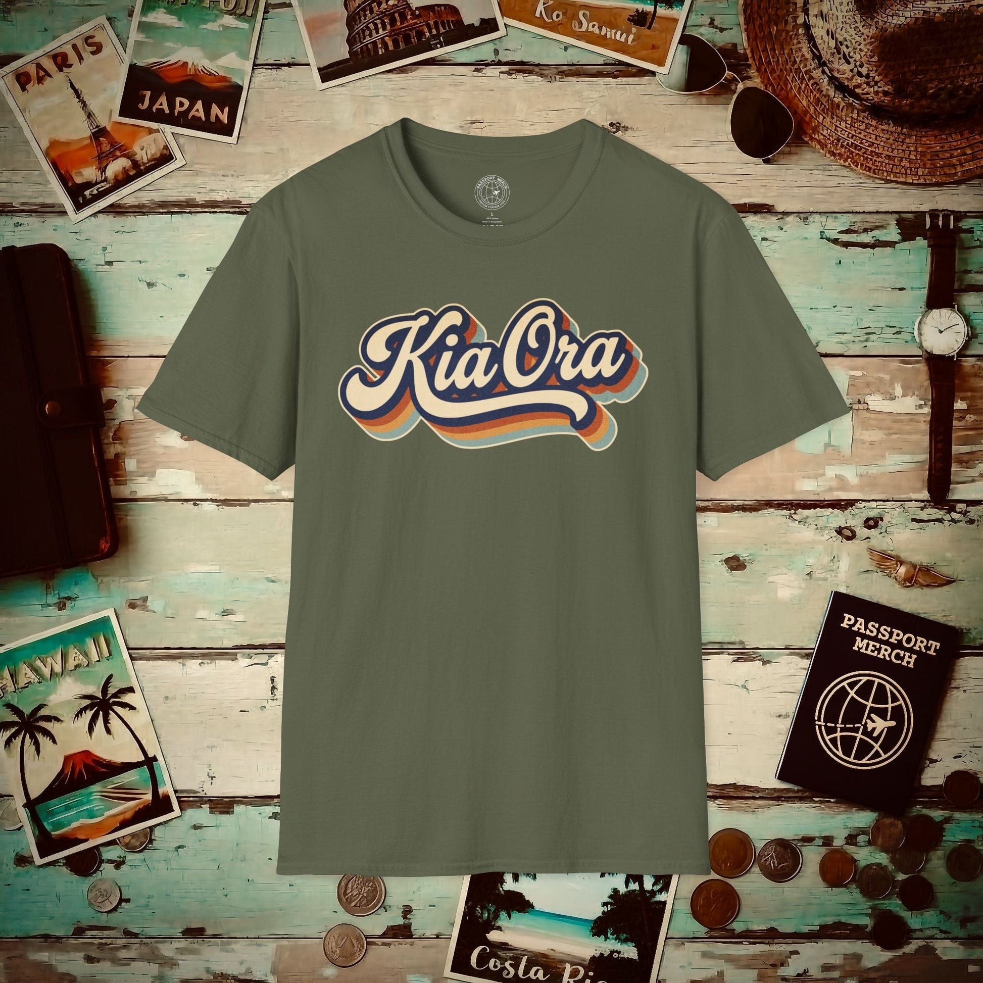 Kia Ora (Classic 70s), New Zealand T-Shirt Military Green / S