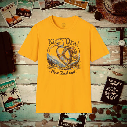 Kia Ora Kiwi, New Zealand T-Shirt Gold / S