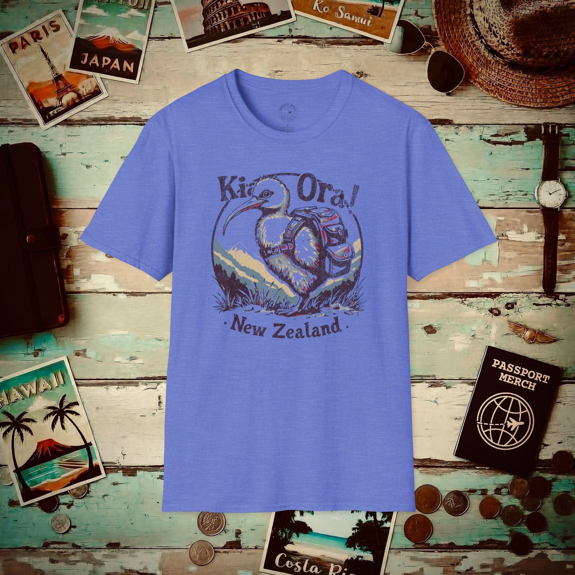 Kia Ora Kiwi, New Zealand T-Shirt Heather Royal / S