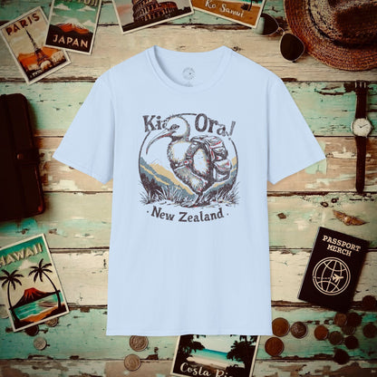 Kia Ora Kiwi, New Zealand T-Shirt Light Blue / S