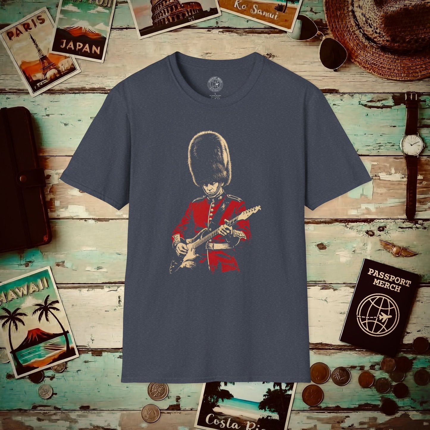 King's Guard Guitar Solo, England T-Shirt Heather Navy / S