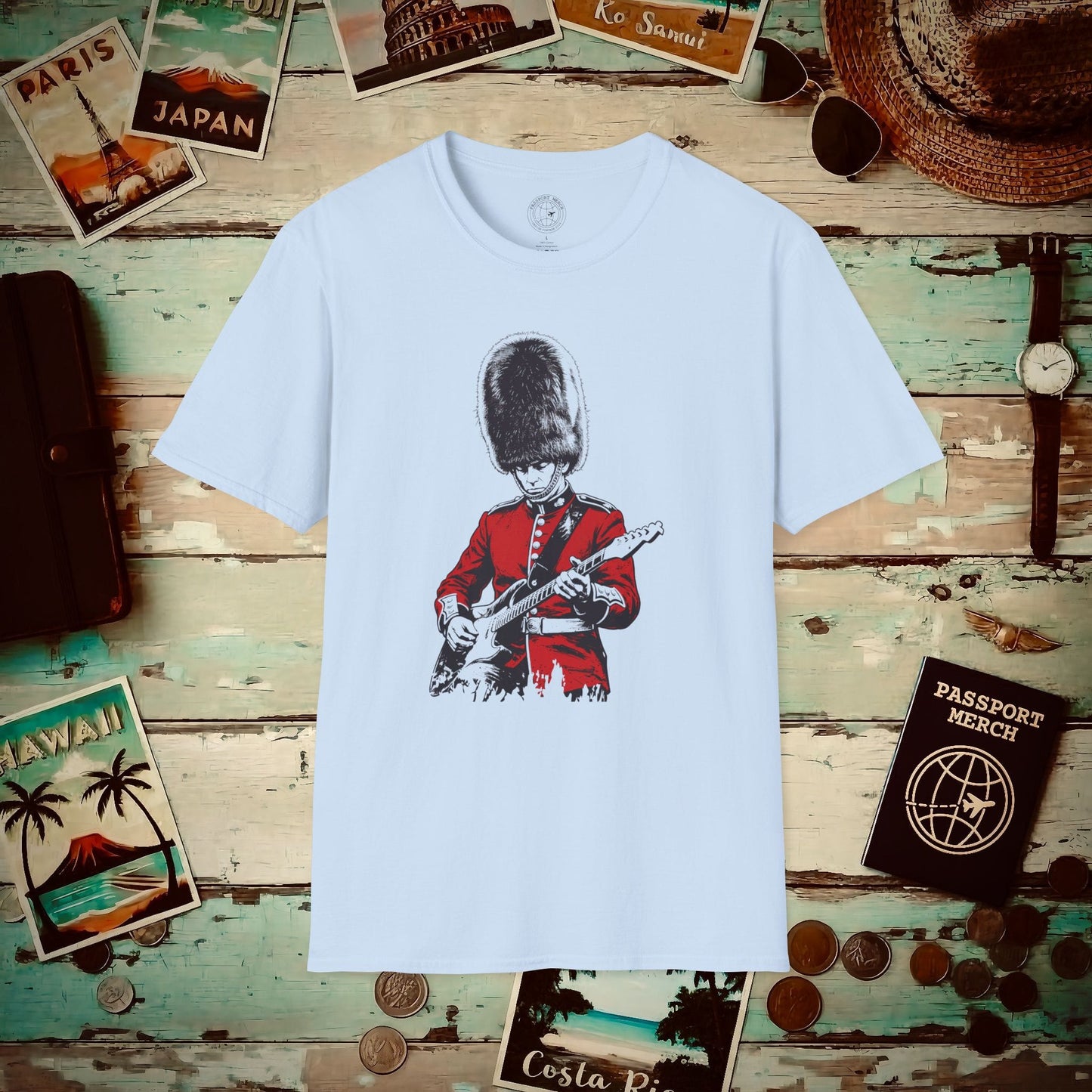 King's Guard Guitar Solo, England T-Shirt Light Blue / S
