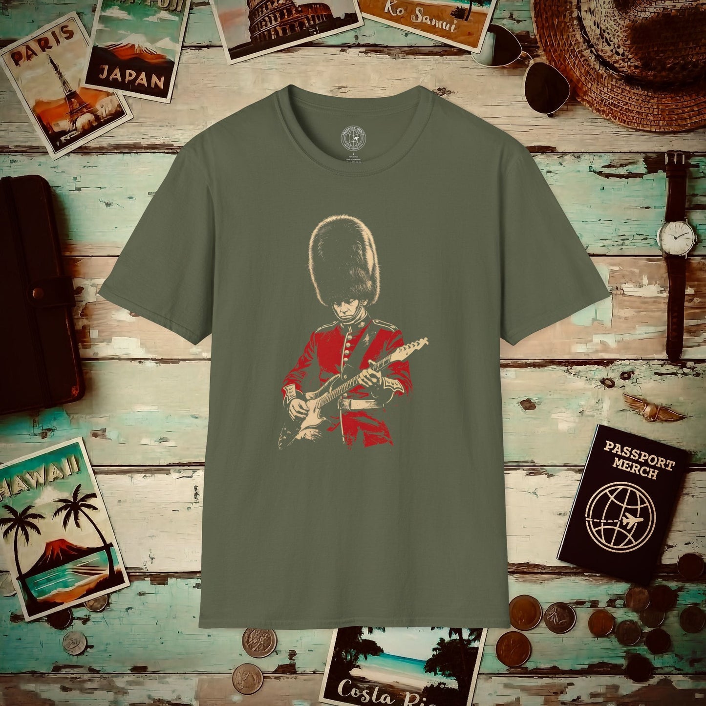King's Guard Guitar Solo, England T-Shirt Military Green / S