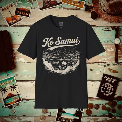 Ko Samui Vintage Monochrome, Thailand T-Shirt Black / S