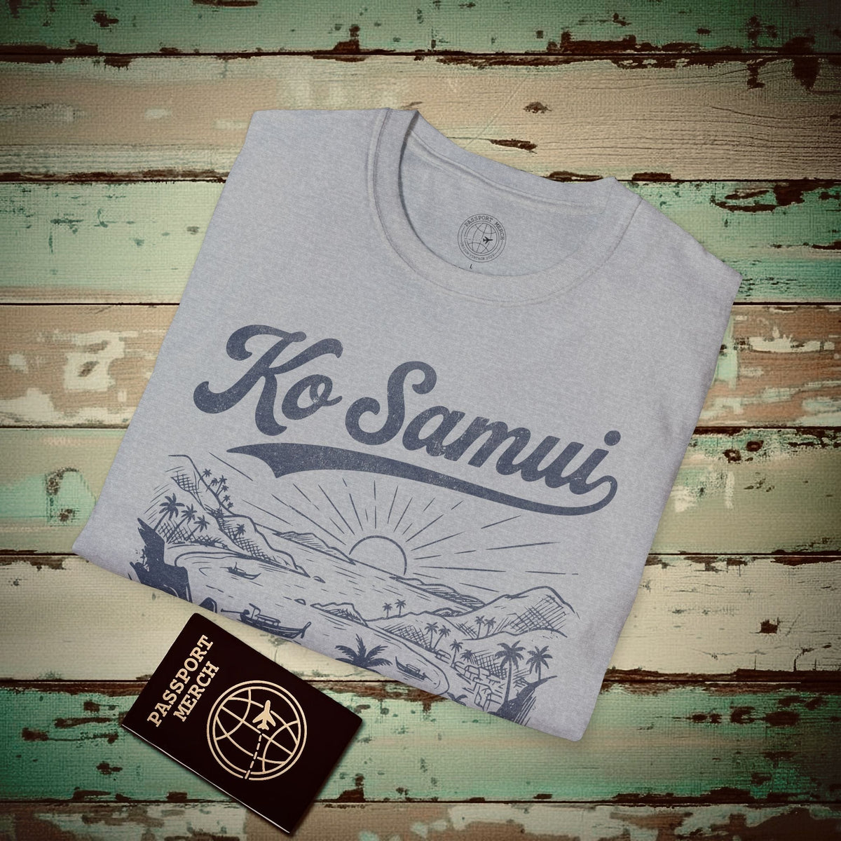 Ko Samui Vintage Monochrome, Thailand T-Shirt Sport Grey / S