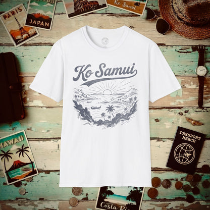 Ko Samui Vintage Monochrome, Thailand T-Shirt White / S