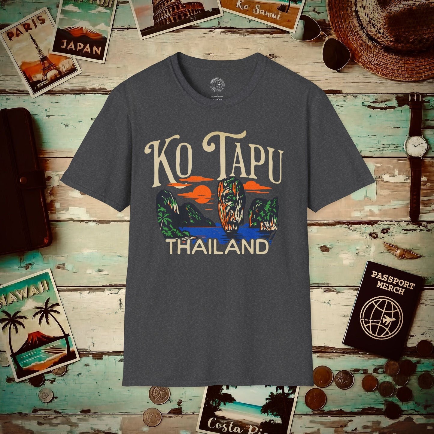 Ko Tapu, Thailand - 80's Vintage T-Shirt Dark Heather / S