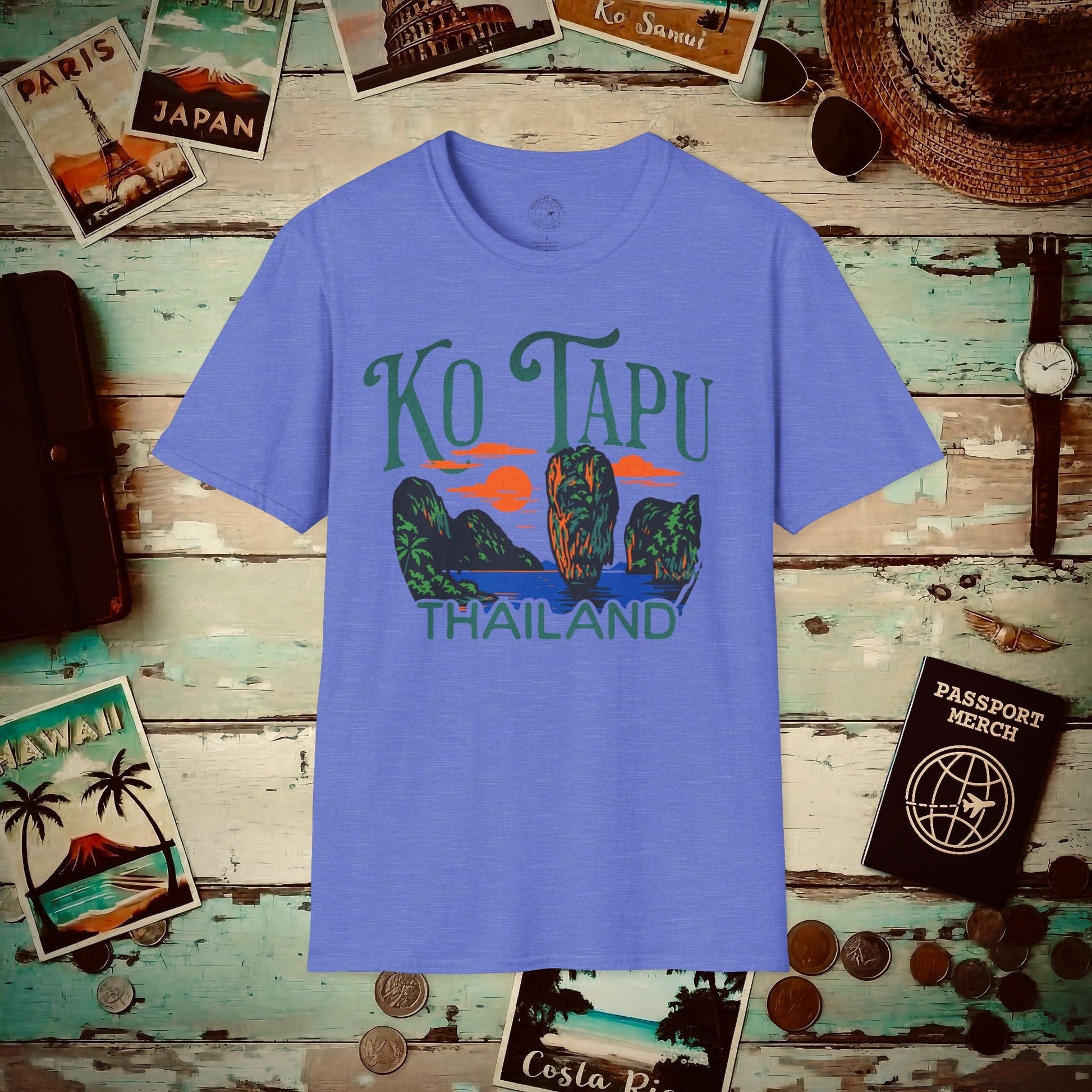 Ko Tapu, Thailand - 80's Vintage T-Shirt Heather Royal / S