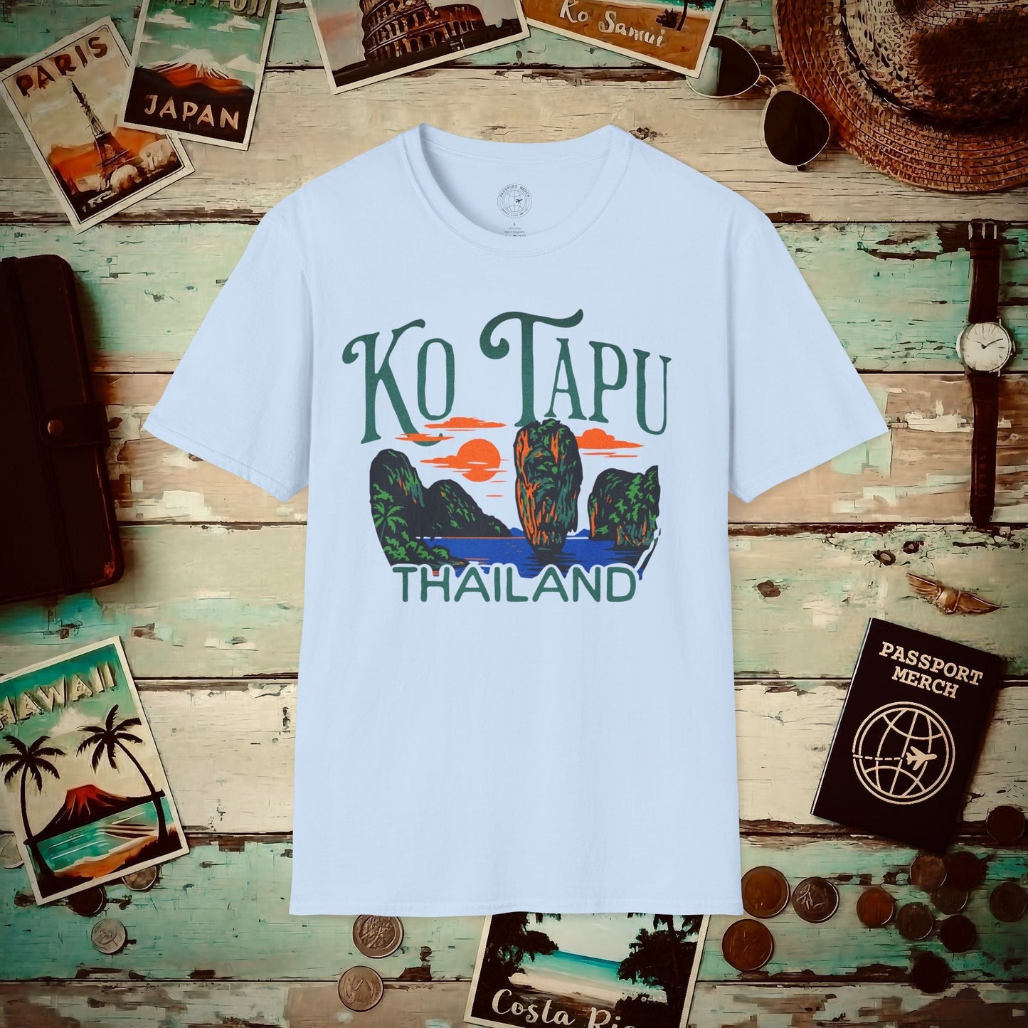 Ko Tapu, Thailand - 80's Vintage T-Shirt Light Blue / S