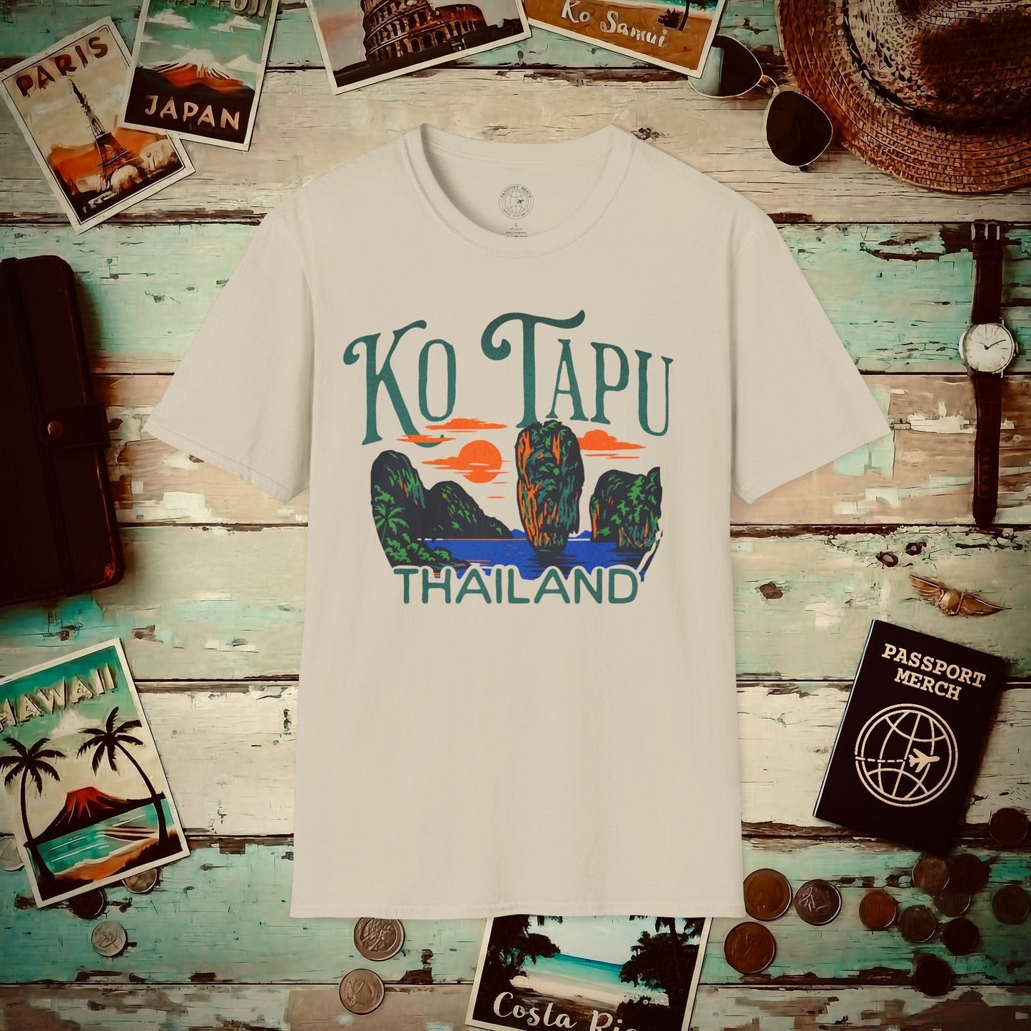 Ko Tapu, Thailand - 80's Vintage T-Shirt Sand / S