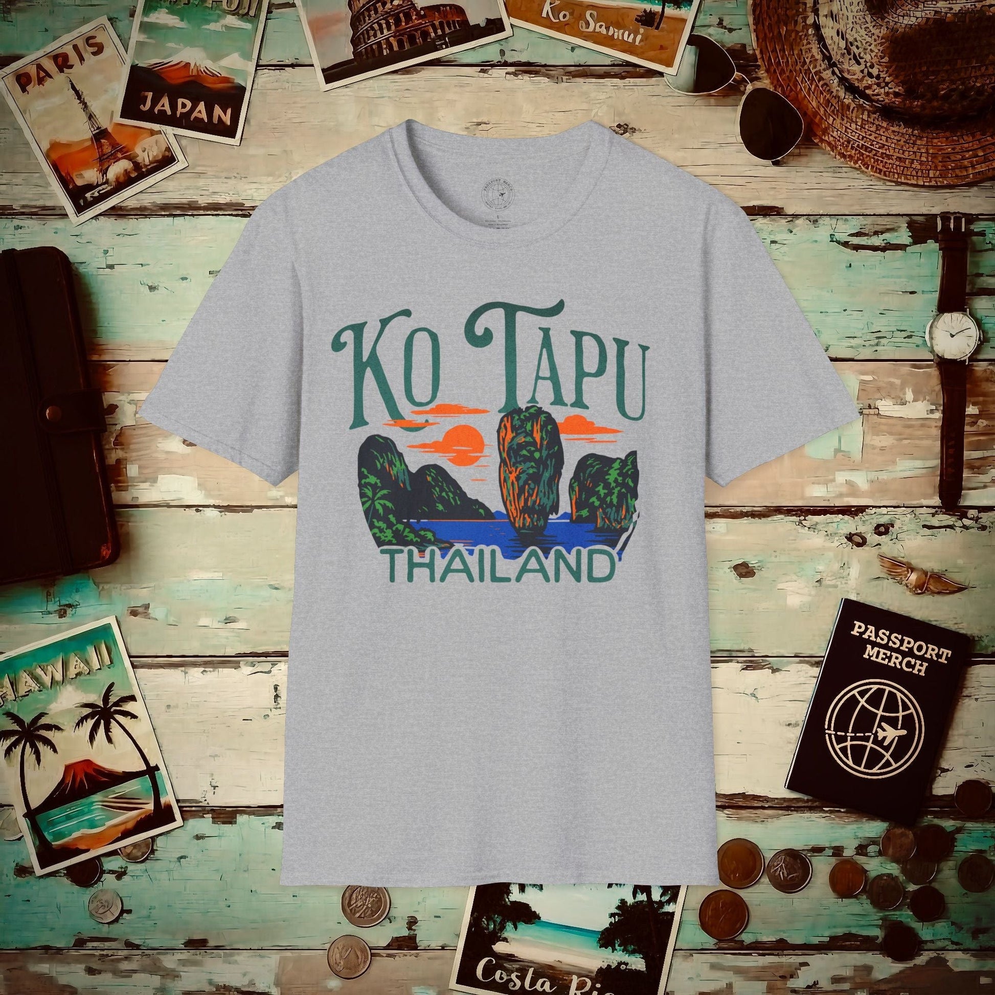 Ko Tapu, Thailand - 80's Vintage T-Shirt Sport Grey / S