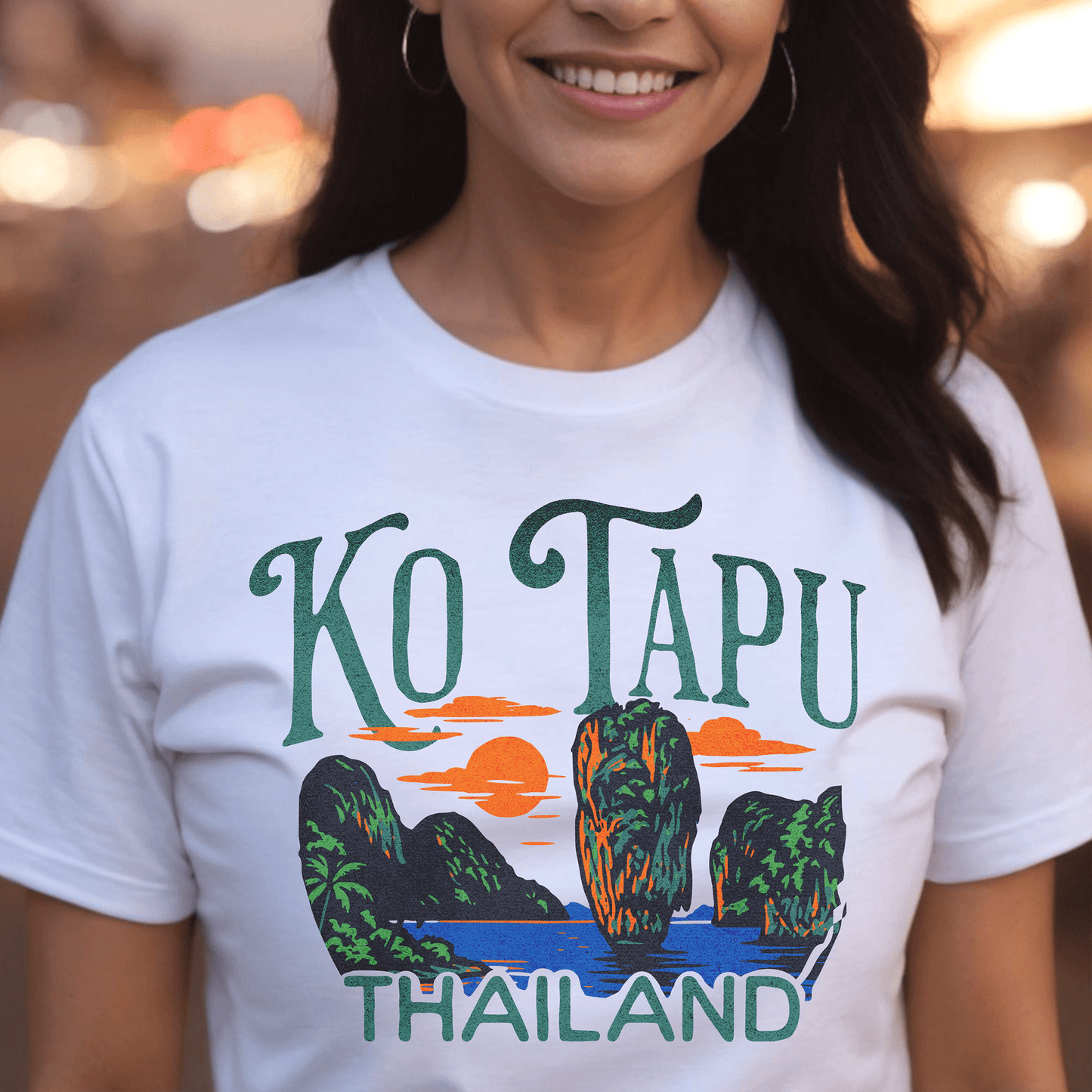 Ko Tapu, Thailand - 80's Vintage T-Shirt White / S