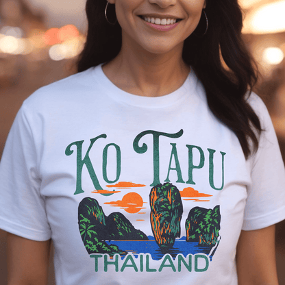 Ko Tapu, Thailand - 80's Vintage T-Shirt White / S