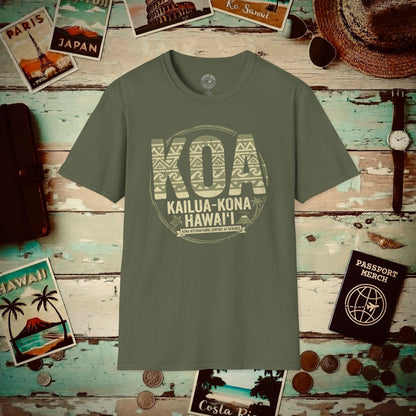 KOA, Kona, Hawaii Vintage Airport Code T-Shirt Military Green / S