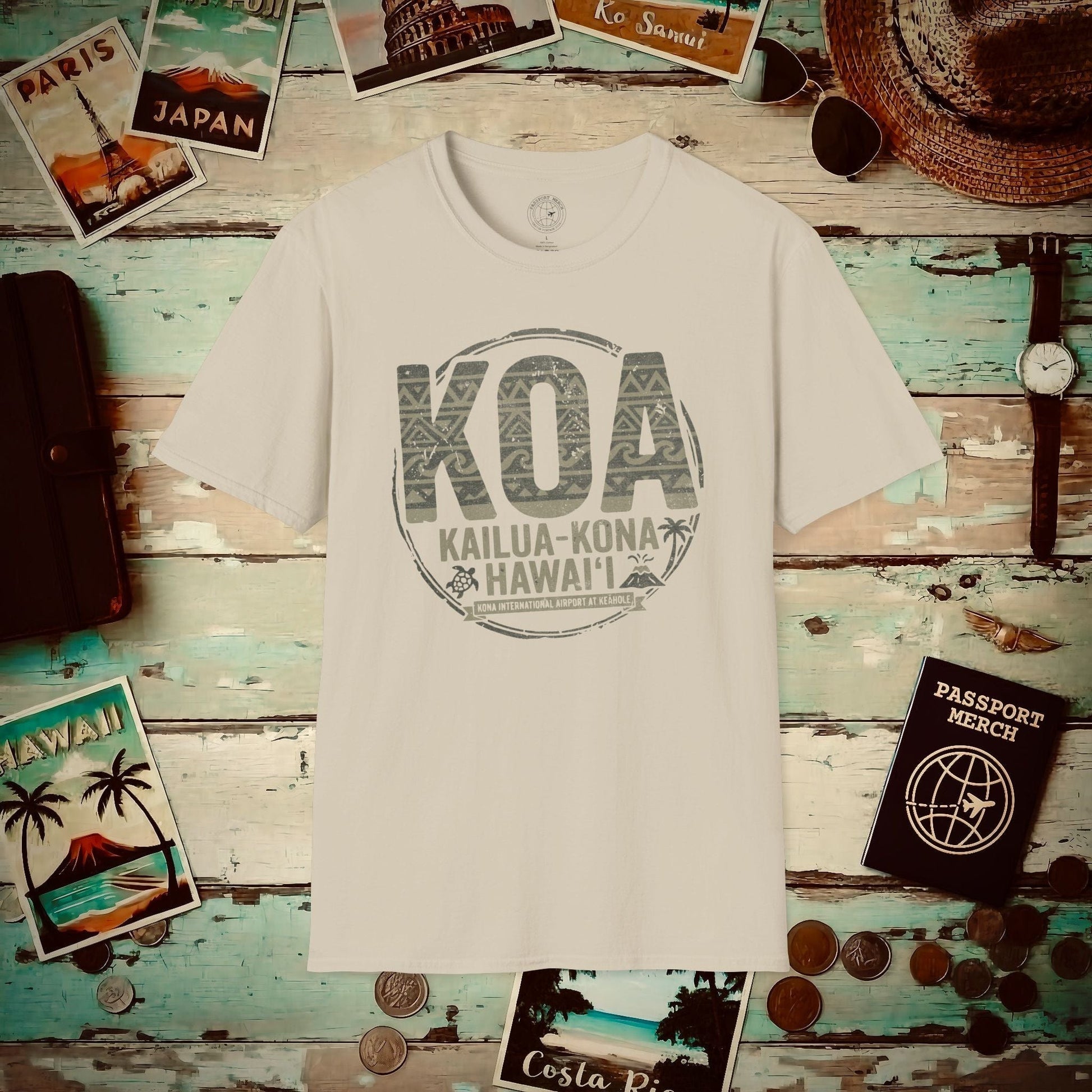 KOA, Kona, Hawaii Vintage Airport Code T-Shirt Sand / S
