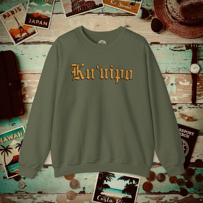 Koa Wood Ku'uipo (Hawaiian Jewelry Style) Crewneck Military Green / S