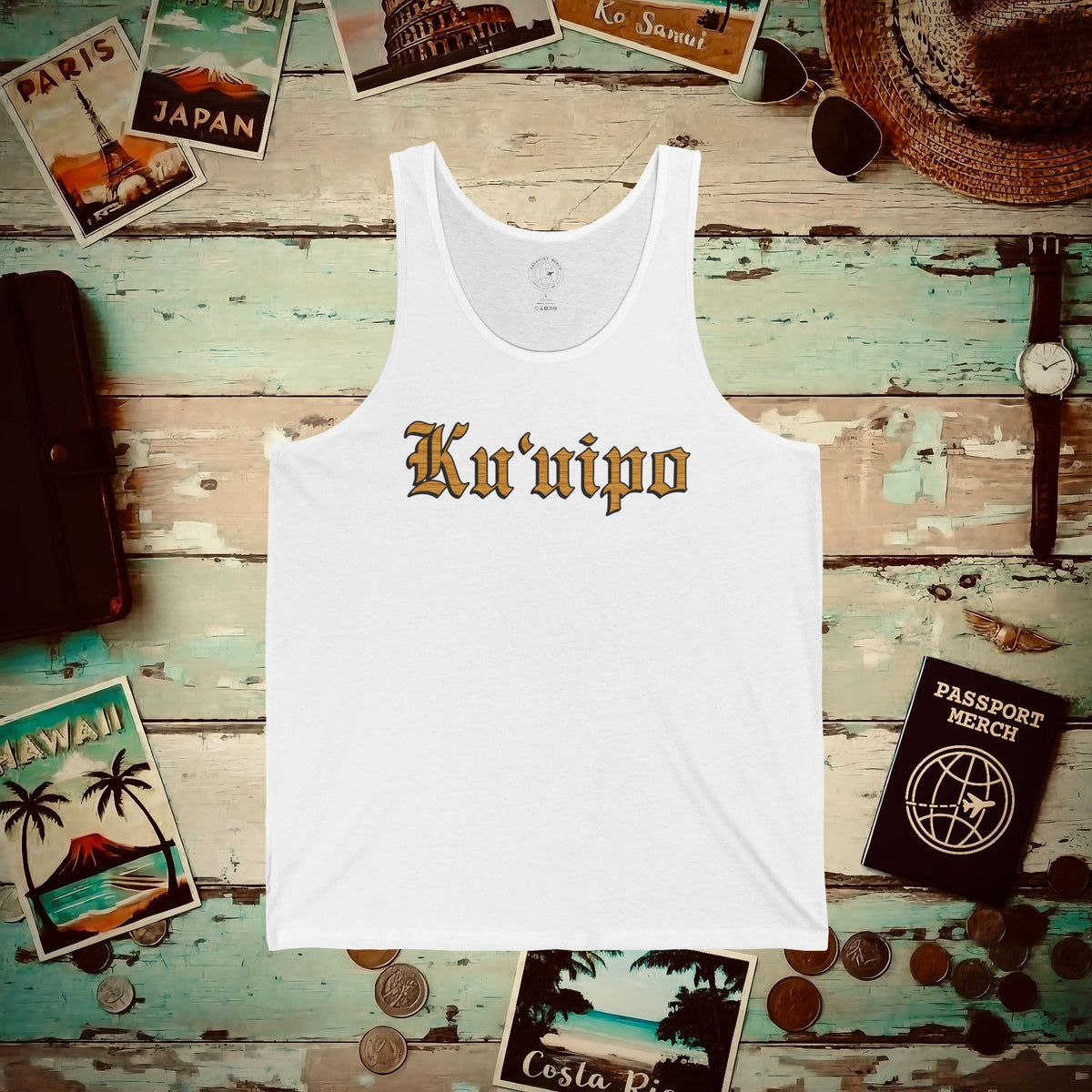 Koa Wood Ku'uipo (Hawaiian Jewelry Style) Tank Top White / XS