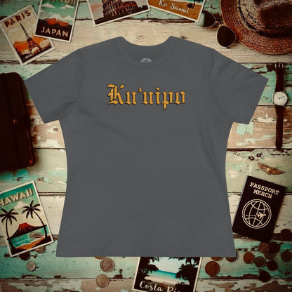 Koa Wood Ku'uipo (Hawaiian Jewelry Style), Womens Fit T-Shirt Asphalt / S
