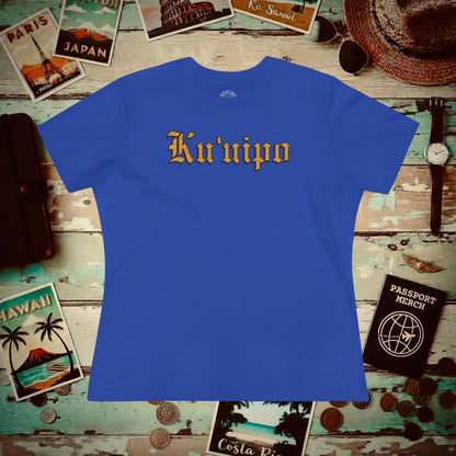 Koa Wood Ku'uipo (Hawaiian Jewelry Style), Womens Fit T-Shirt True Royal / S