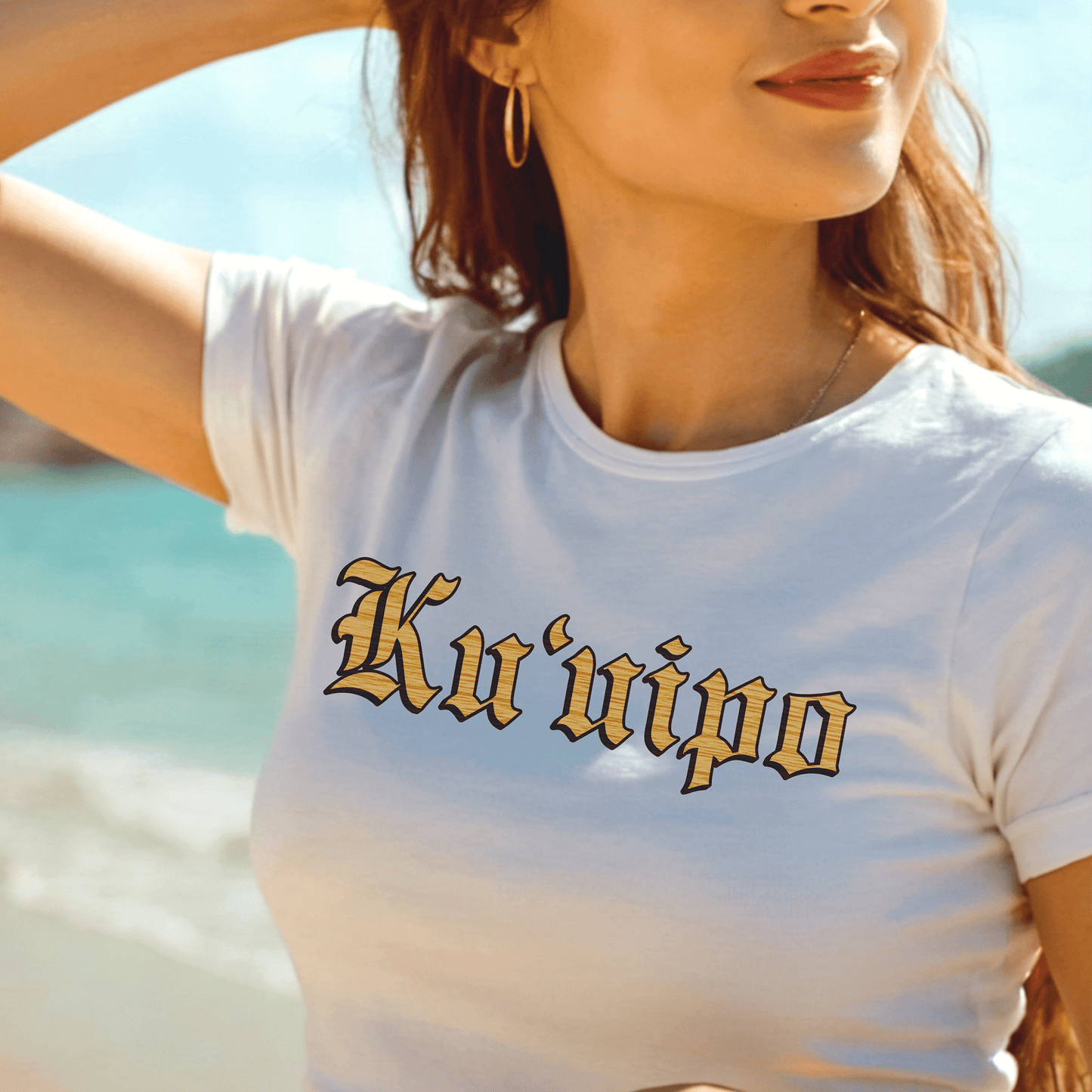 Koa Wood Ku'uipo (Hawaiian Jewelry Style), Womens Fit T-Shirt White / S