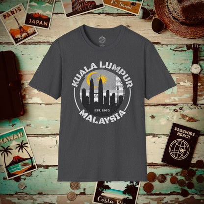 Kuala Lumpur Malaysia, Crescent and Star T-Shirt Dark Heather / S