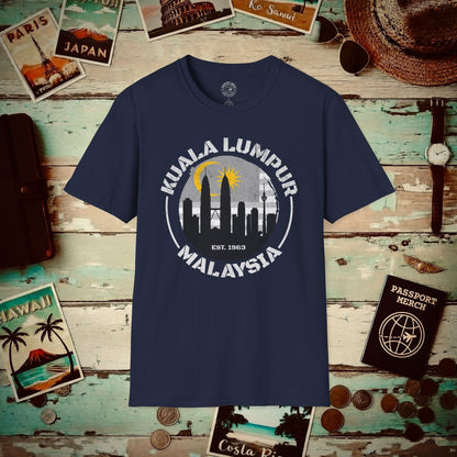 Kuala Lumpur Malaysia, Crescent and Star T-Shirt Navy / S