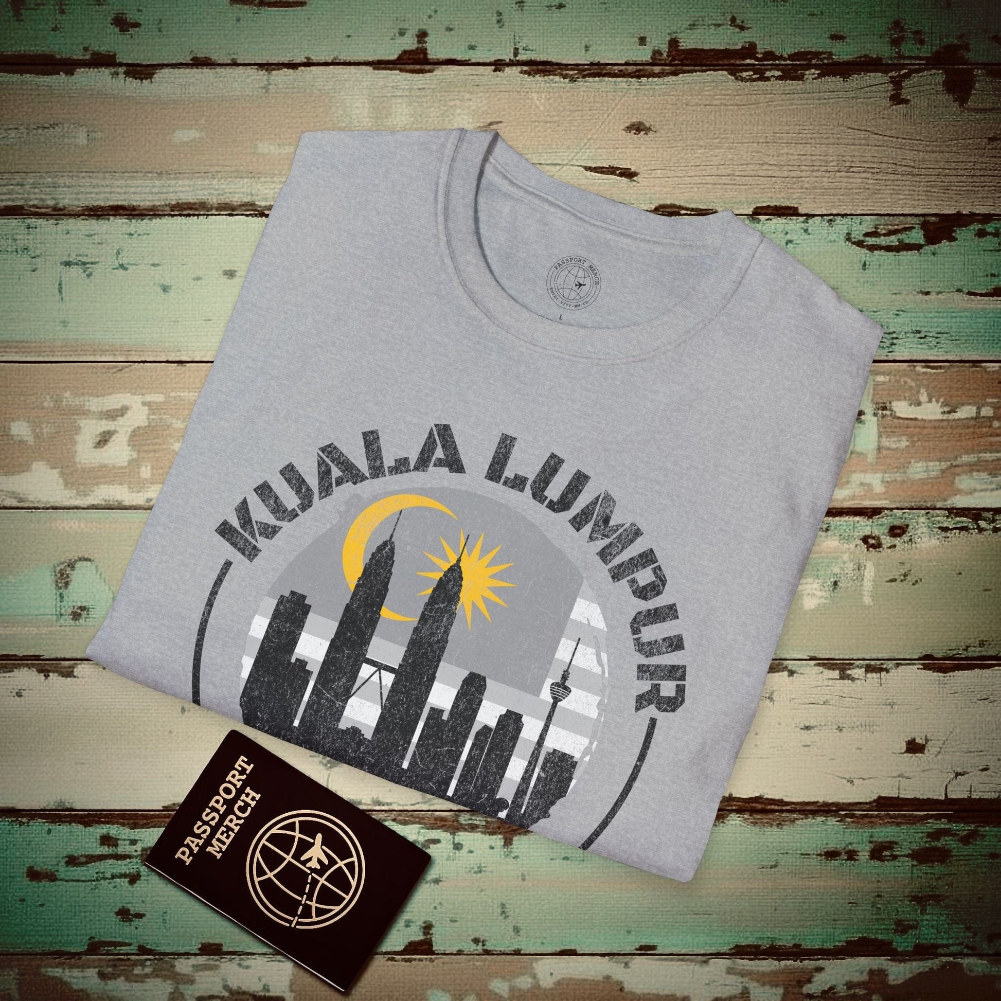 Kuala Lumpur Malaysia, Crescent and Star T-Shirt Sport Grey / S