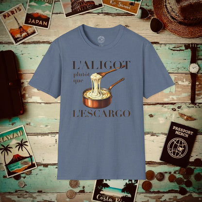 L'Aligot Rather Than Snails, France T-Shirt Heather Indigo / S