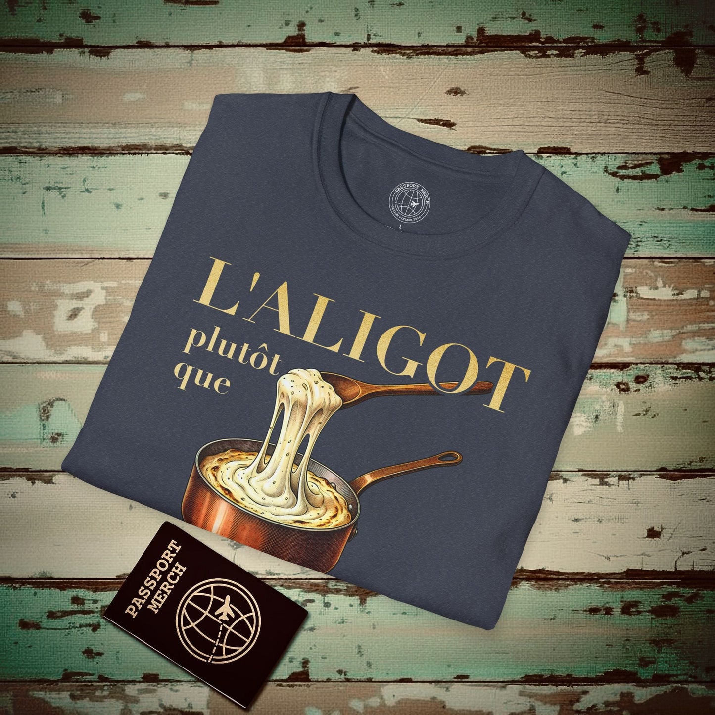 L'Aligot Rather Than Snails, France T-Shirt Heather Navy / S