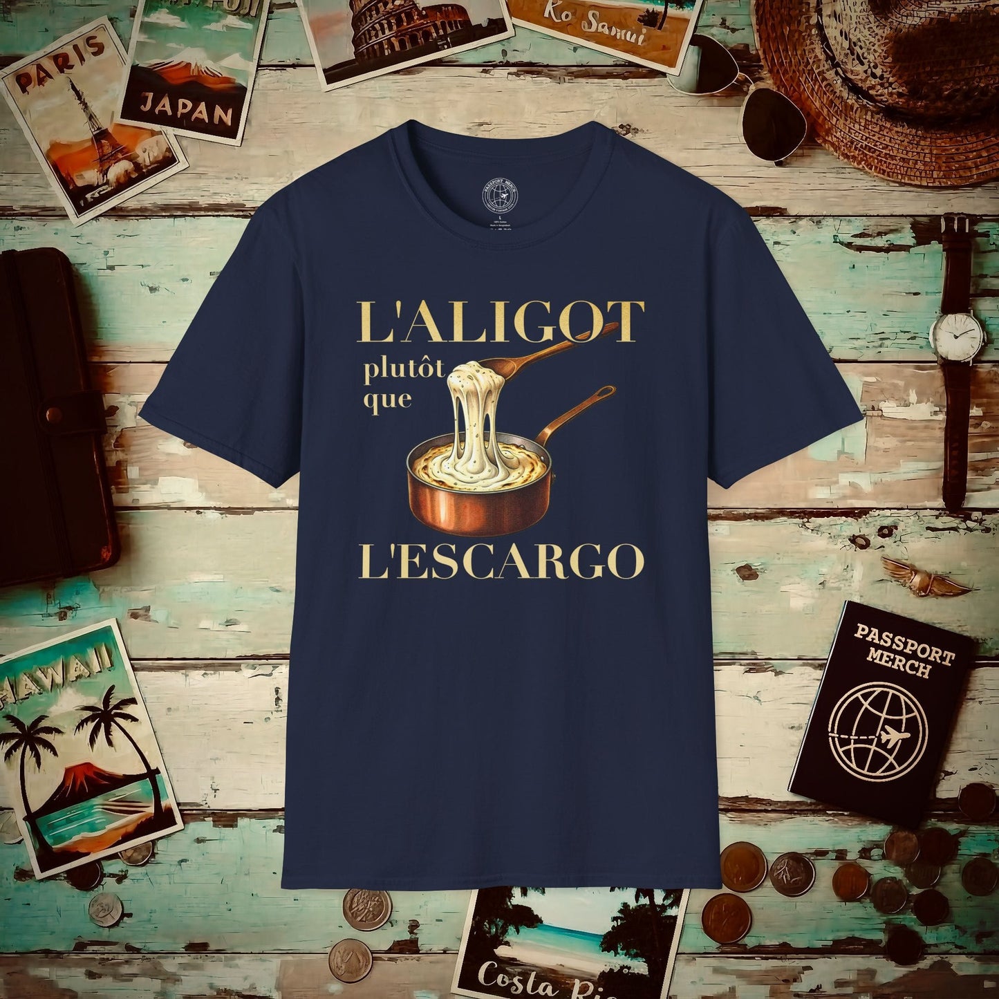 L'Aligot Rather Than Snails, France T-Shirt Navy / S