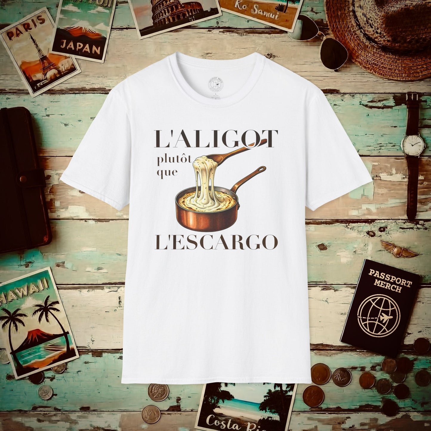 L'Aligot Rather Than Snails, France T-Shirt White / S
