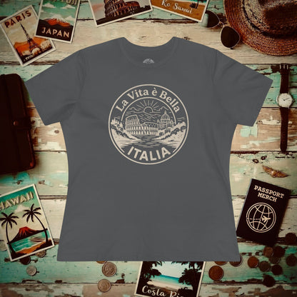 La Vita è Bella, Italy, Womens Fit T-Shirt Asphalt / S