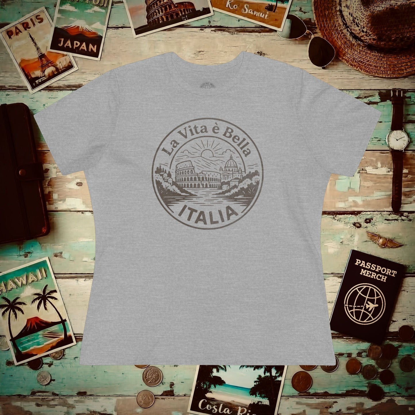 La Vita è Bella, Italy, Womens Fit T-Shirt Athletic Heather / S