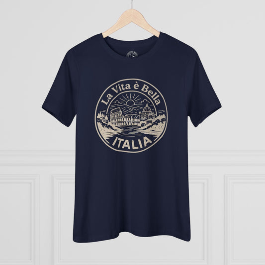 La Vita è Bella, Italy, Womens Fit T-Shirt Navy / S