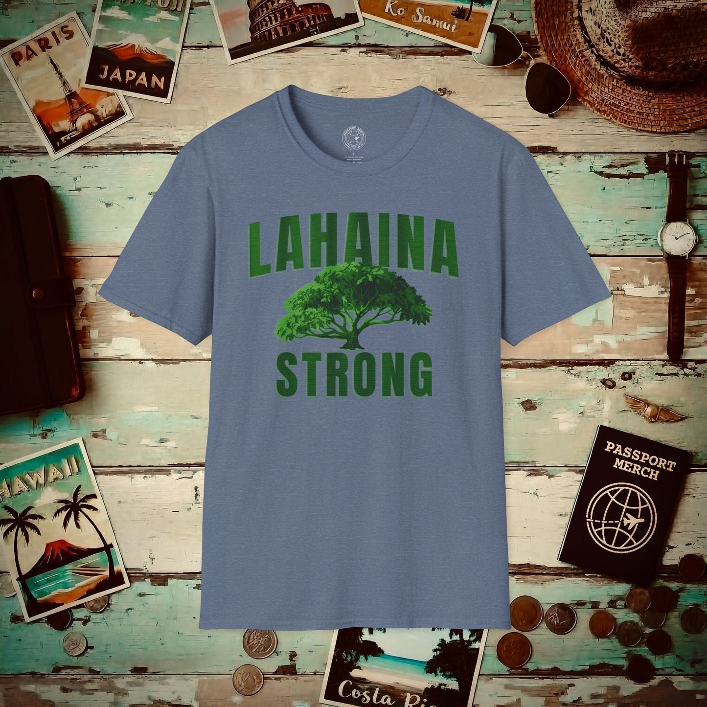 Lahaina Strong, Maui, Hawaii T-Shirt Heather Indigo / S