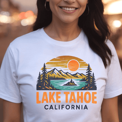 Lake Tahoe, California - 80's Vintage T-Shirt White / S