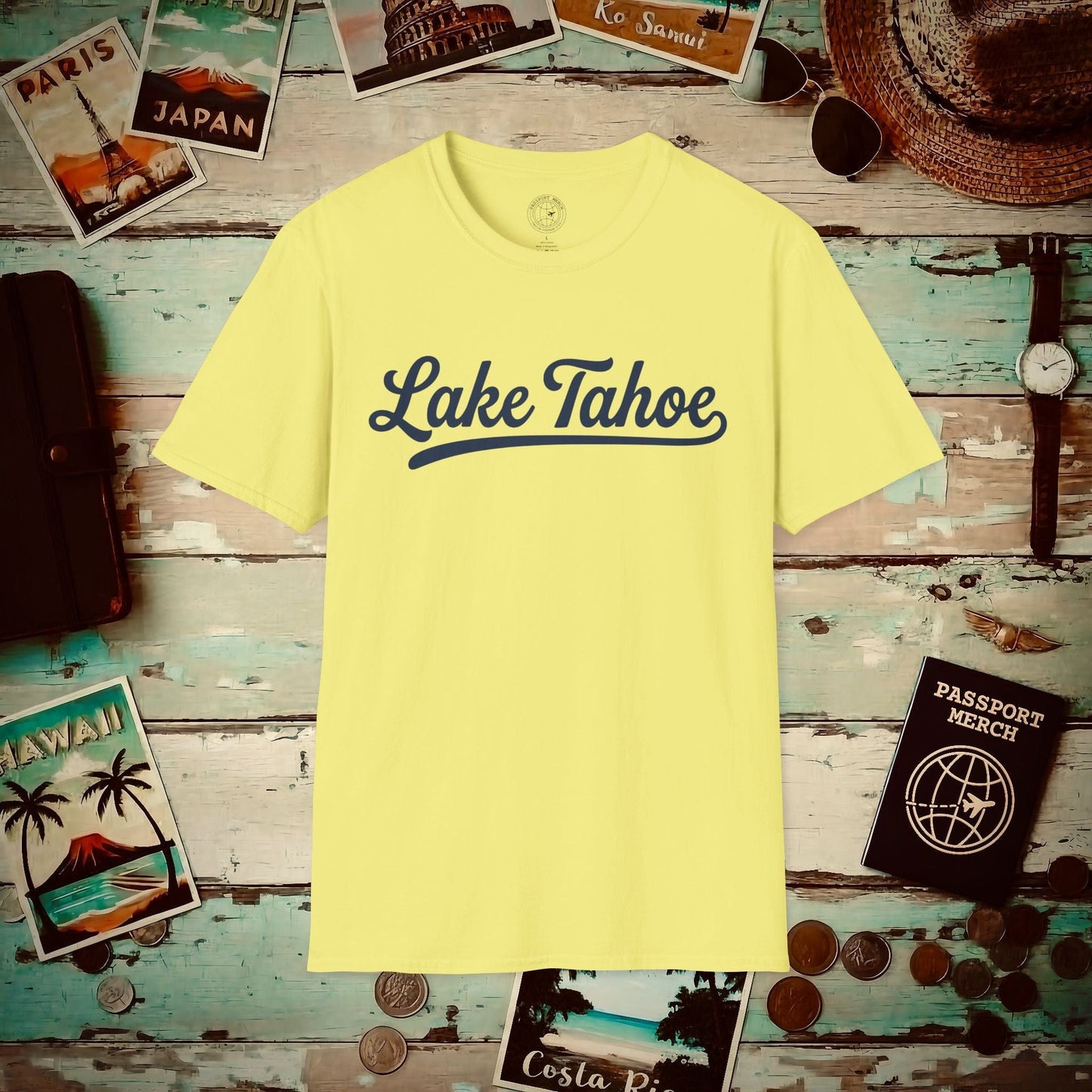 Lake Tahoe, California (League Series) T-Shirt Cornsilk / S