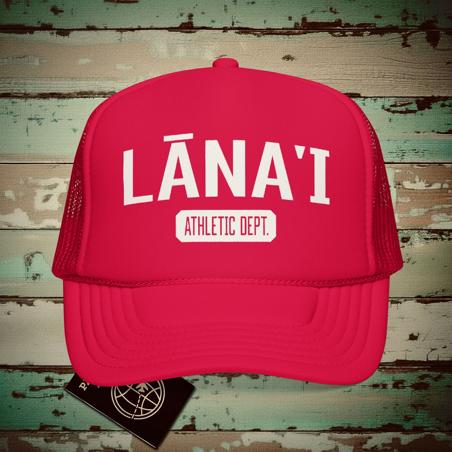 Lanai Athletic Dept. Hawaii Trucker Hat Red / One size