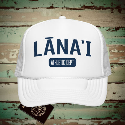 Lanai Athletic Dept. Hawaii Trucker Hat White / One size