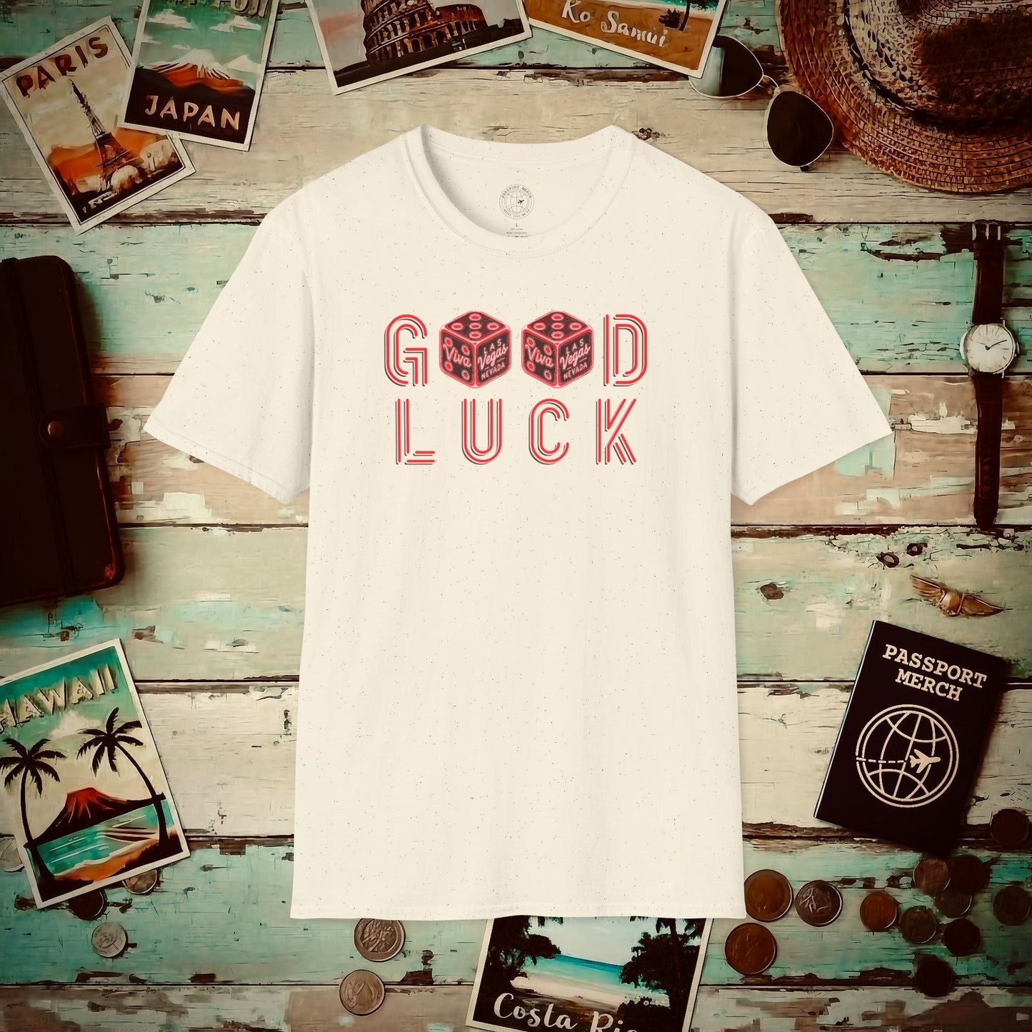 Las Vegas, Nevada, Good Luck T-Shirt Natural / S